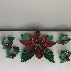 Poinsettia Candle Holder Centerpiece/Napkin Rings